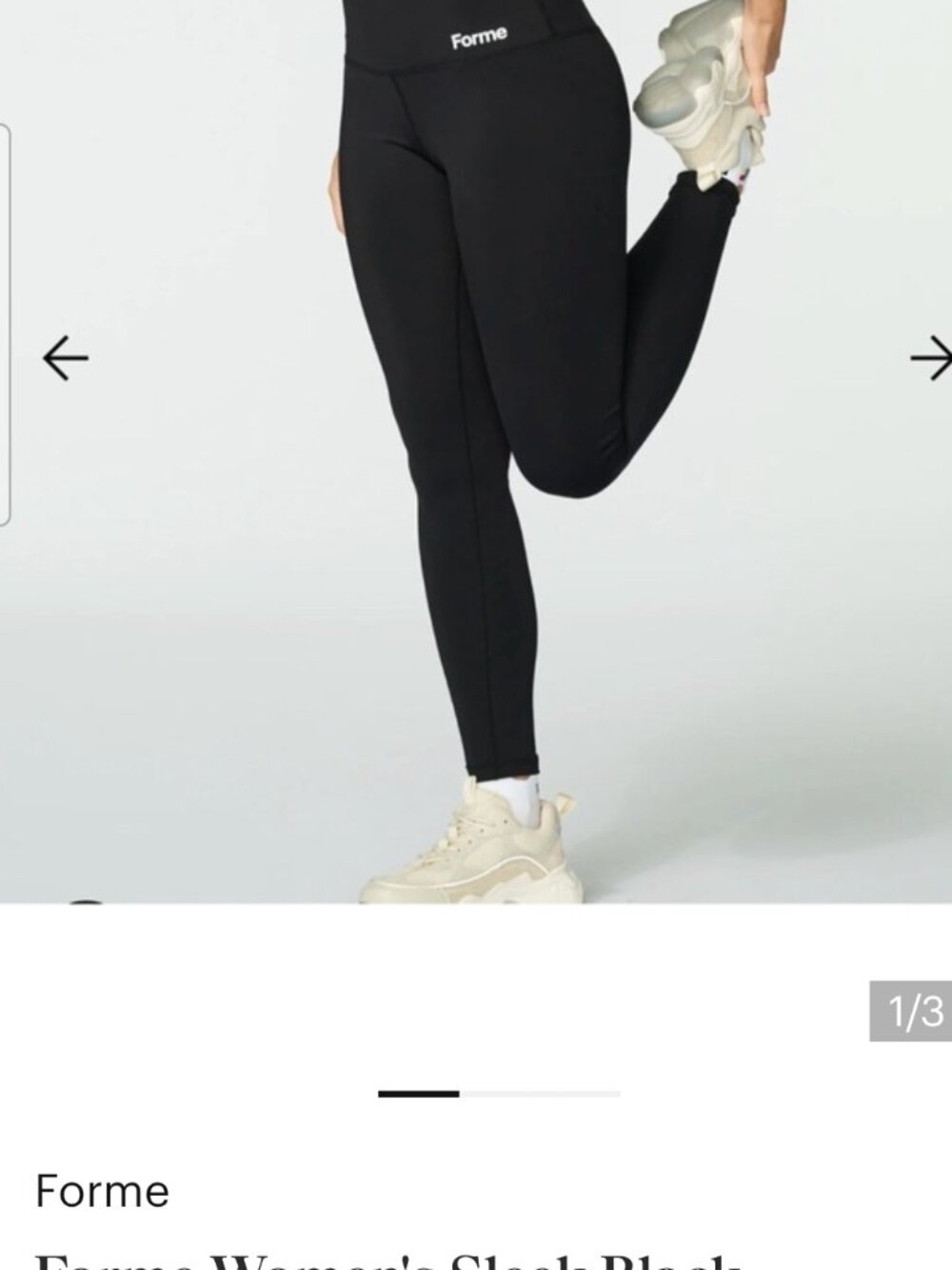 Forme Women's Sleek Black Leggings Posture correcting Size XL